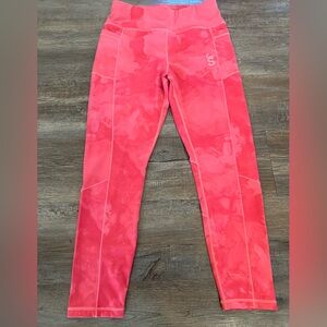 Just Strong coral marble 7/8 training leggings